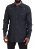 Elegant Slim-Fit Blue Denim Casual Shirt sold by Louxly