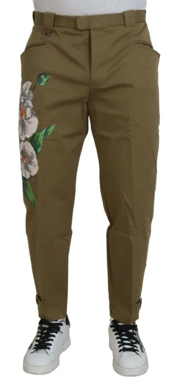 Exquisite Floral Beige Chino Pants sold by Louxly