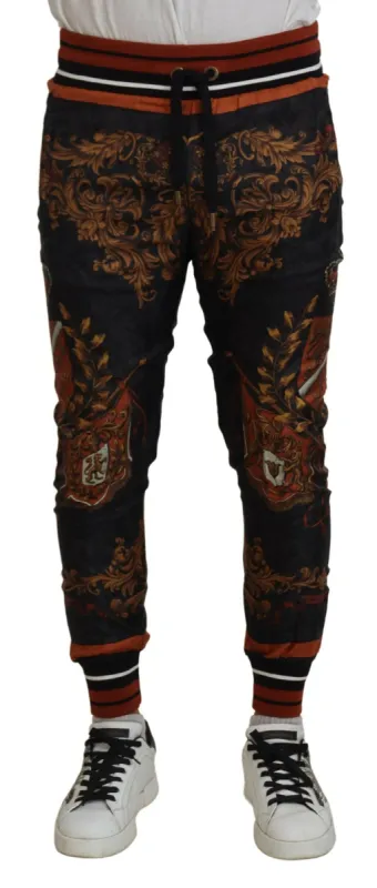 Baroque Crown Silk Sweatpants sold by Louxly