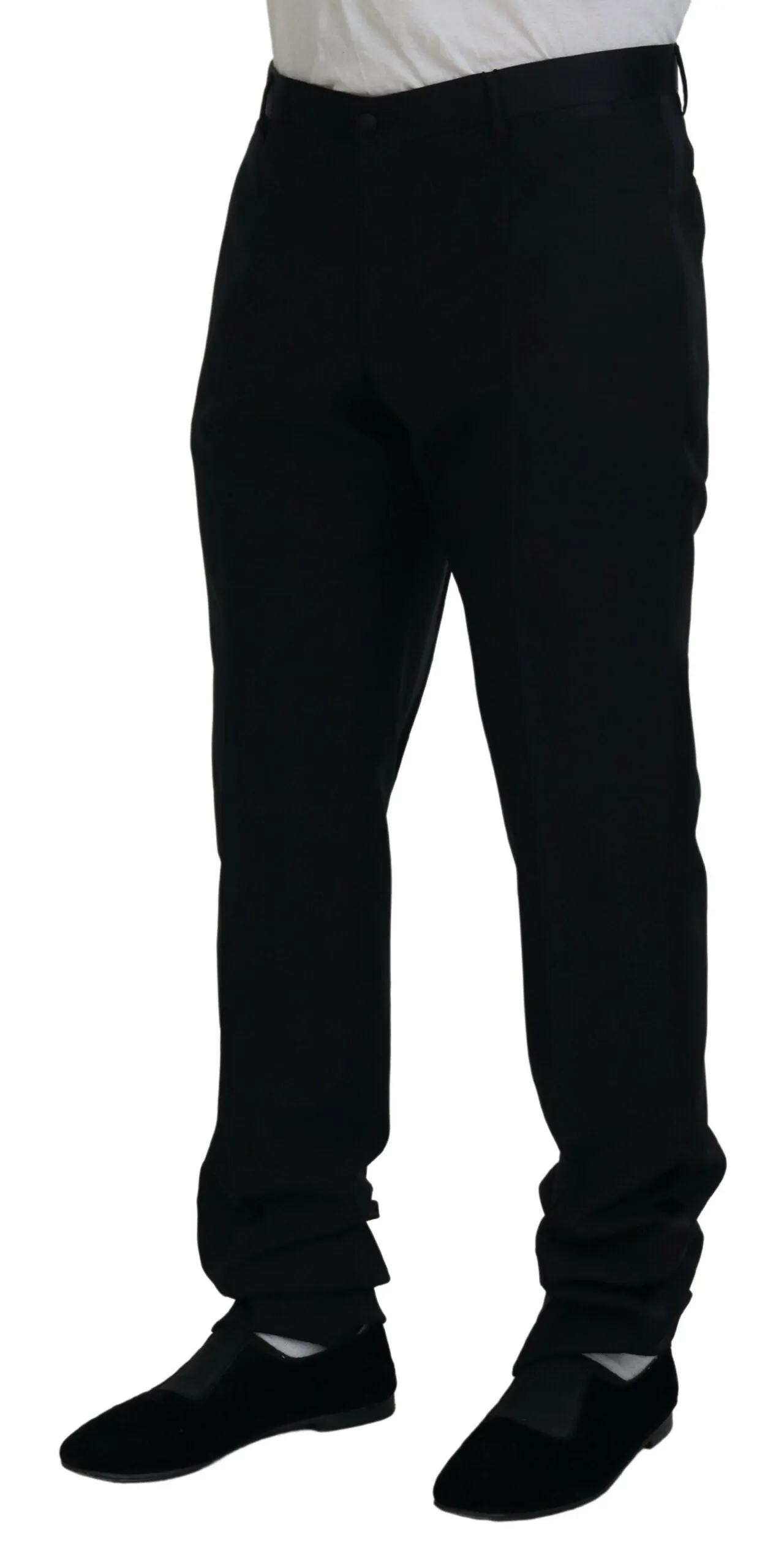 Elegant Slim Fit Black Dress Trousers sold by Louxly product image thumbnail 2
