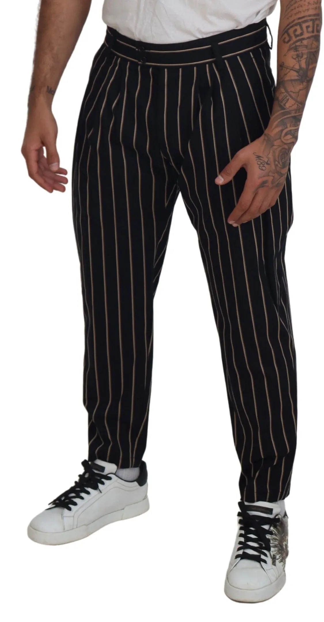 Elegant Striped Chino Tapered Pants sold by Louxly product image thumbnail 2