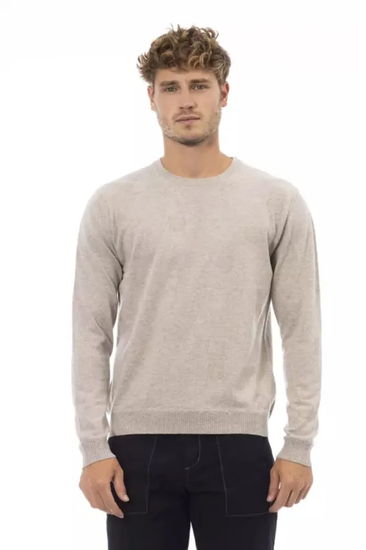 Beige Viscose Men Sweater sold by Louxly