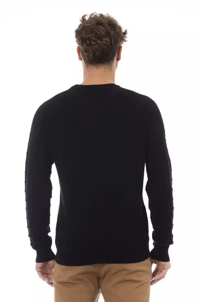 Black Viscose Men Sweater sold by Louxly product image thumbnail 3