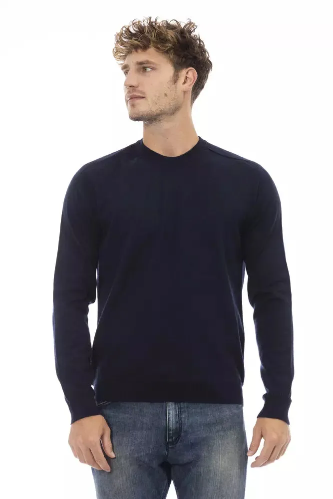 Blue Viscose Men Sweater sold by Louxly