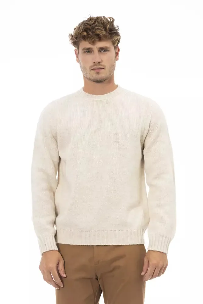 Beige Alpaca Men Sweater sold by Louxly