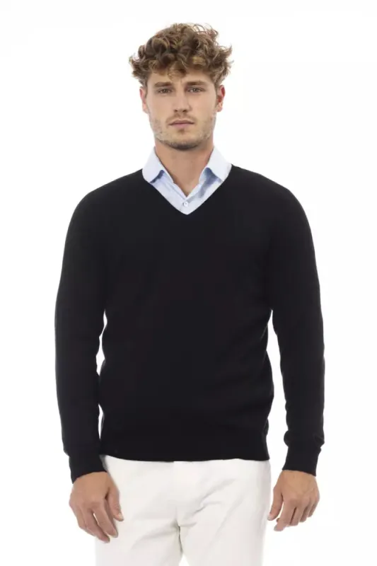 Black Wool Men Sweater sold by Louxly