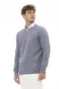 "Light Blue Viscose Men Sweater" sold by Louxly
