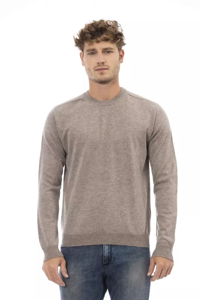 Beige Viscose Men Sweater sold by Louxly