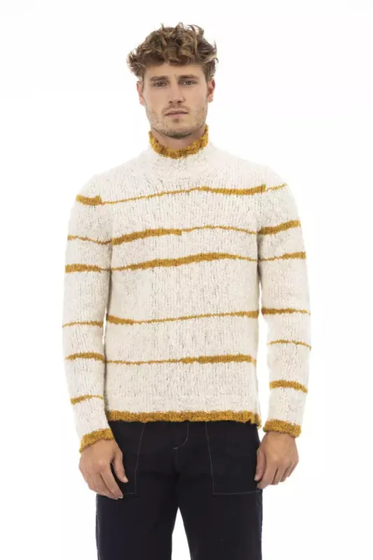 Beige Alpaca Men Sweater sold by Louxly