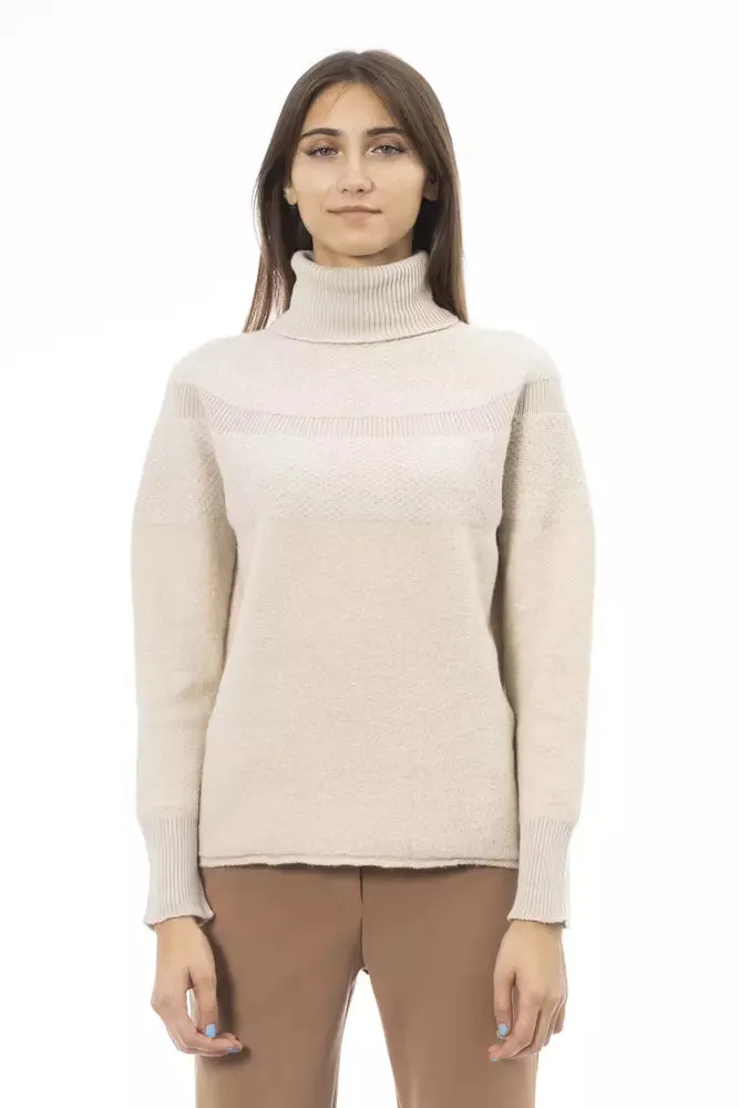 Beige Alpaca Women Sweater sold by Louxly