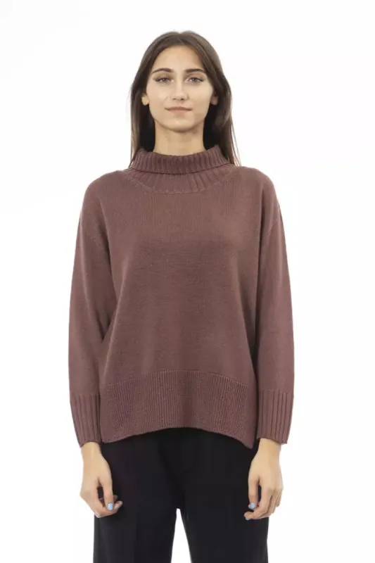 Brown Merino Wool Women Sweater sold by Louxly