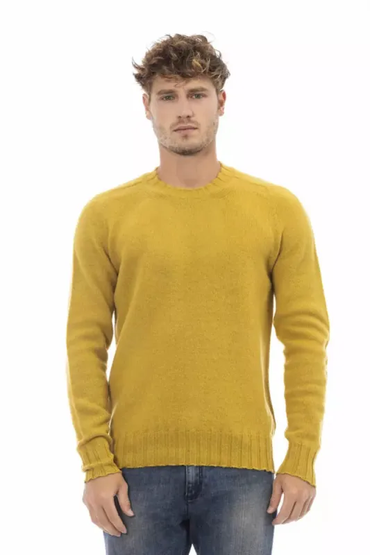 Yellow Wool Men Sweater sold by Louxly