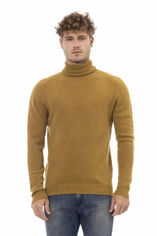 Brown Alpaca Men Sweater sold by Louxly