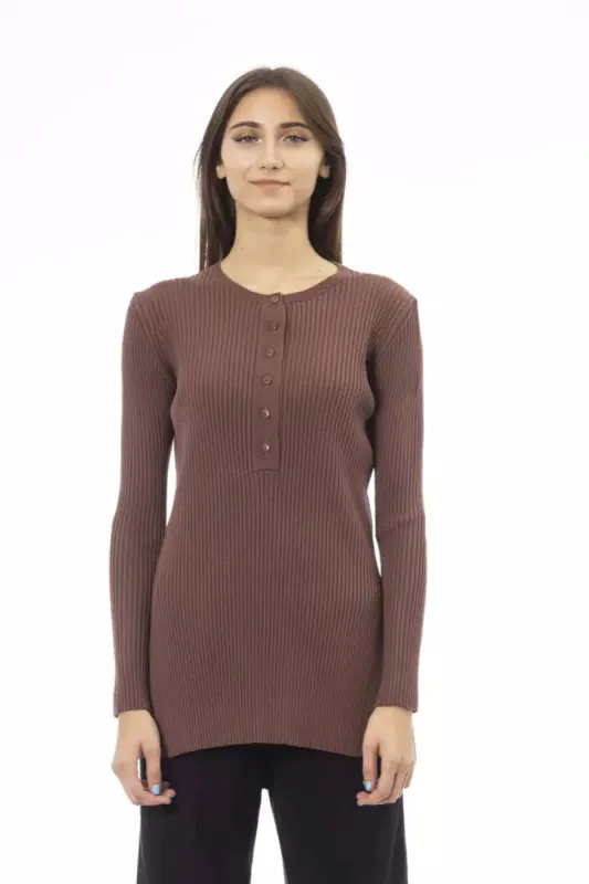 Brown Viscose Women Sweater sold by Louxly