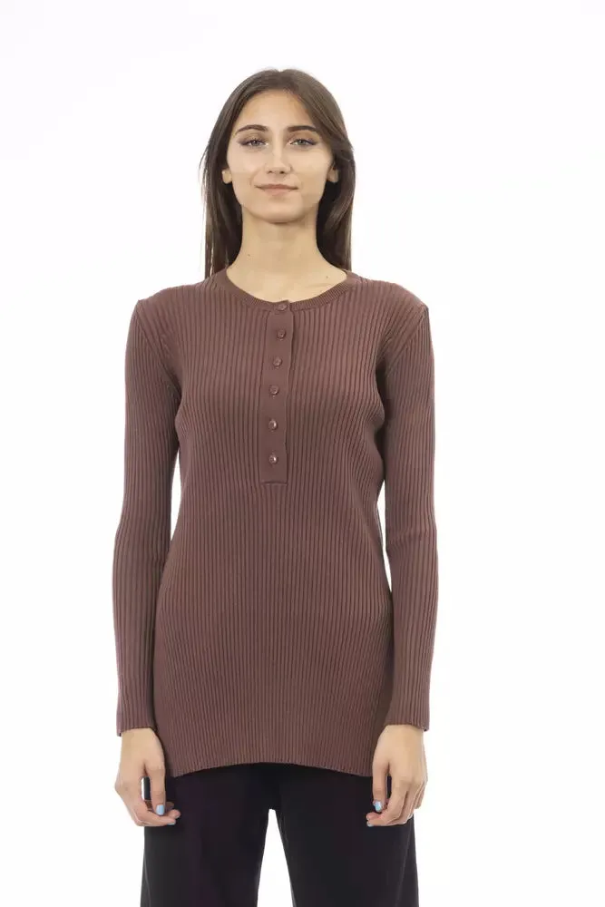 Brown Viscose Women Sweater sold by Louxly