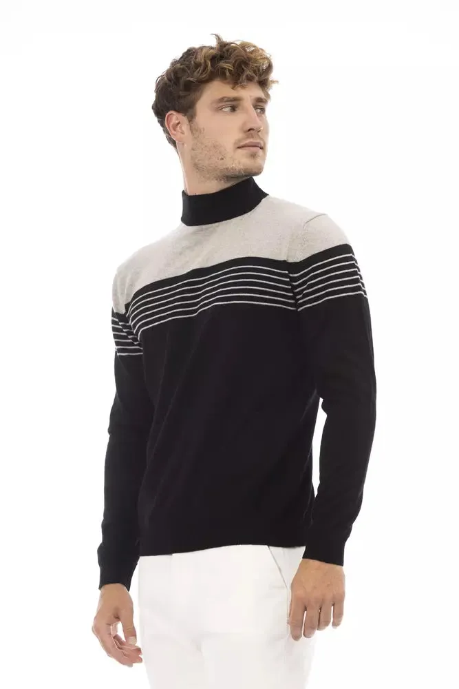Black Viscose Men Sweater sold by Louxly product image thumbnail 2