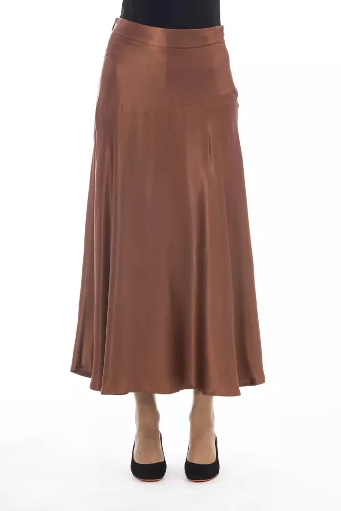 Brown Viscose Women Skirt sold by Louxly