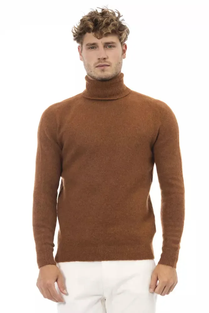 Brown Alpaca Men Sweater sold by Louxly