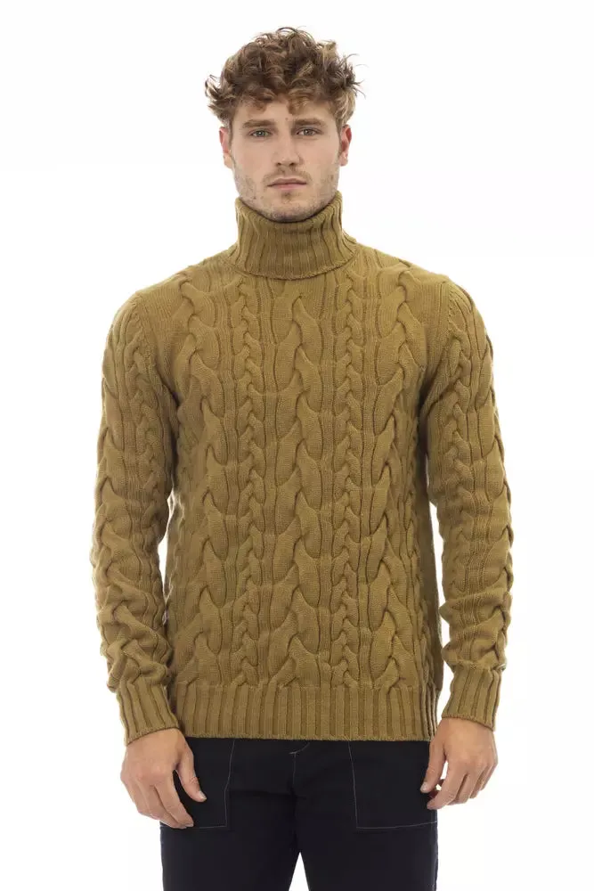Brown Wool Men Sweater sold by Louxly