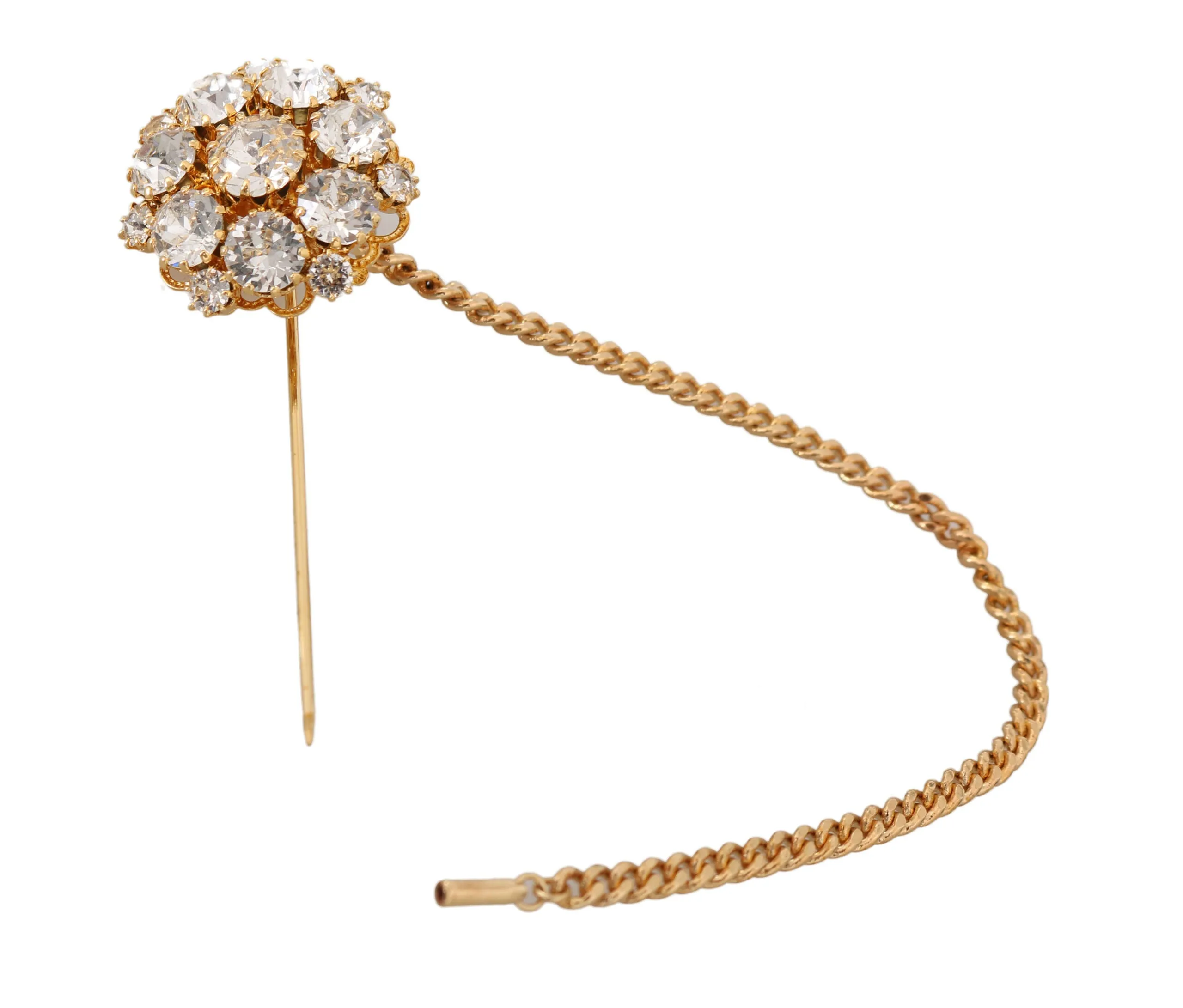 Exquisite Crystal-Embellished Gold Brooch sold by Louxly product image thumbnail 5