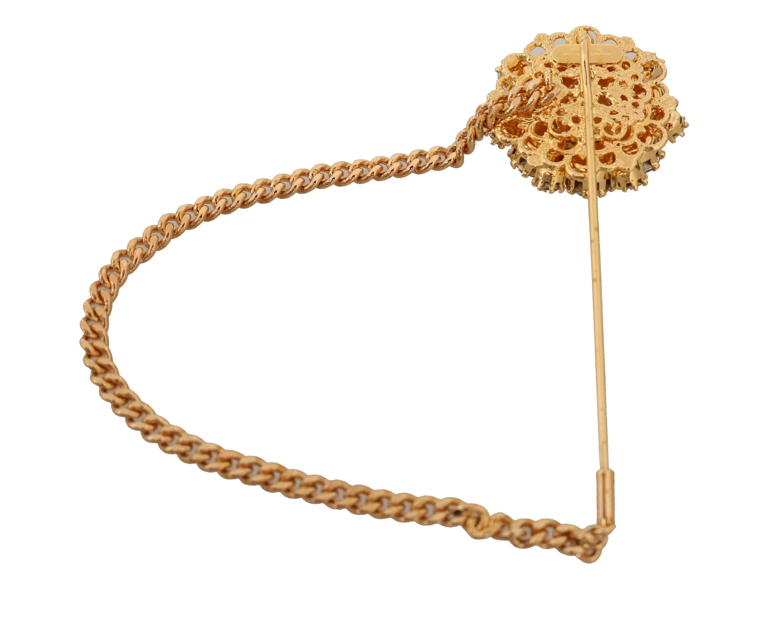 Exquisite Crystal-Embellished Gold Brooch sold by Louxly product image thumbnail 2