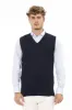 Blue Viscose Men Vest sold by Louxly