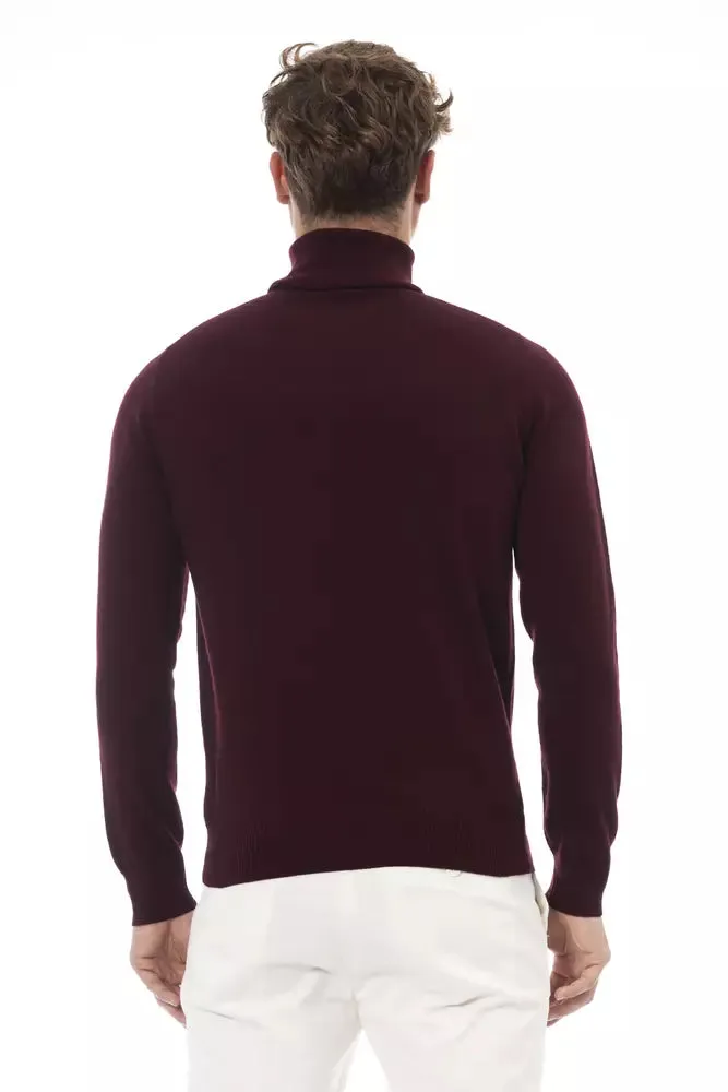 Burgundy Wool Men Sweater sold by Louxly product image thumbnail 3