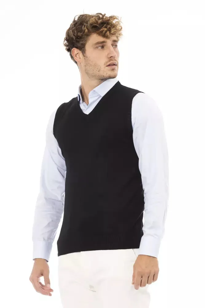 Black Viscose Men Vest sold by Louxly product image thumbnail 2