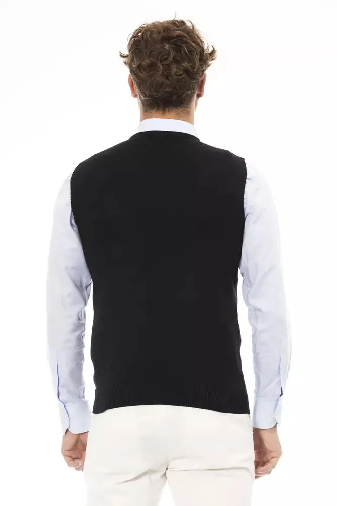 Black Viscose Men Vest sold by Louxly product image thumbnail 3