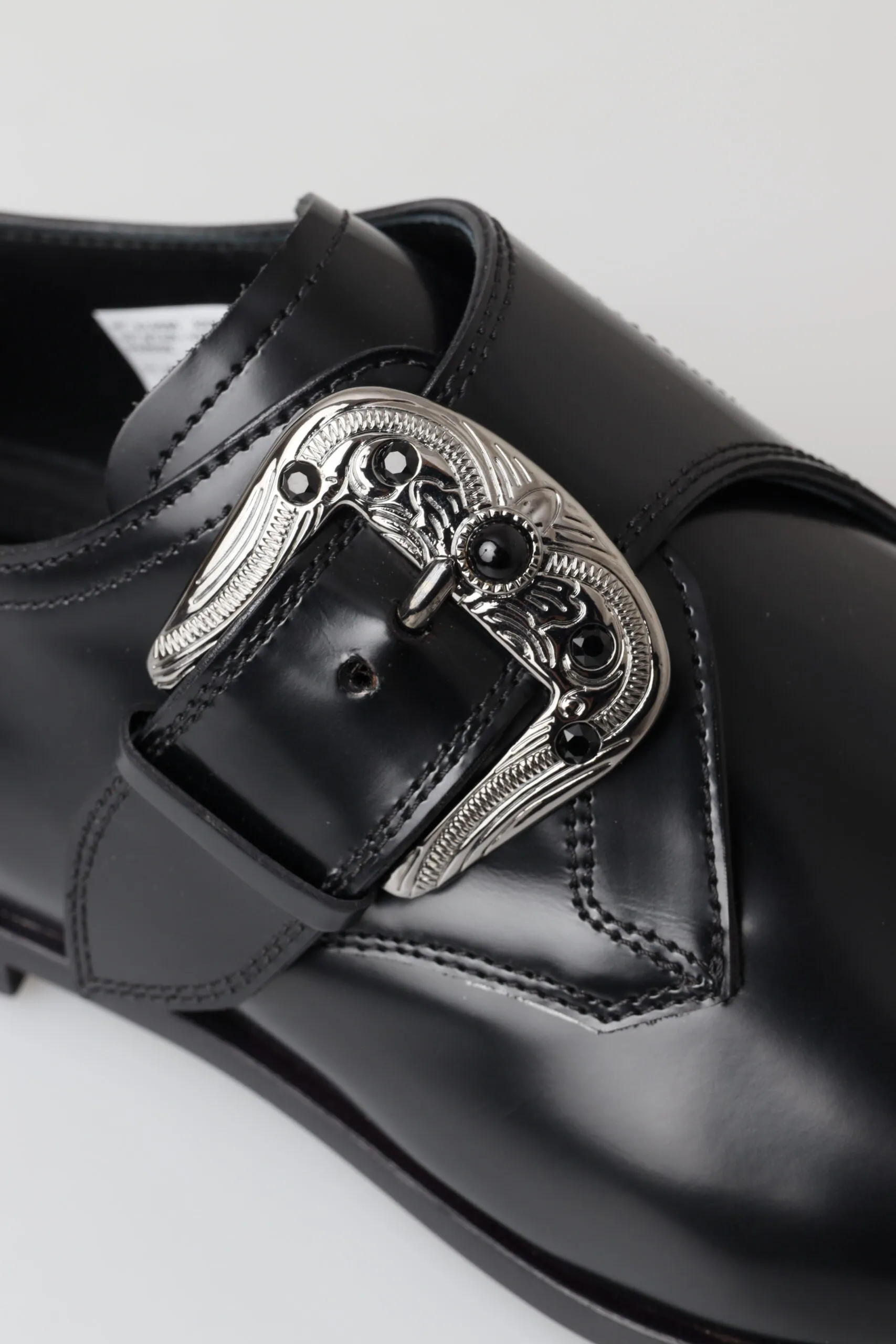 Elegant Black Leather Monk Strap Shoes sold by Louxly product image thumbnail 5