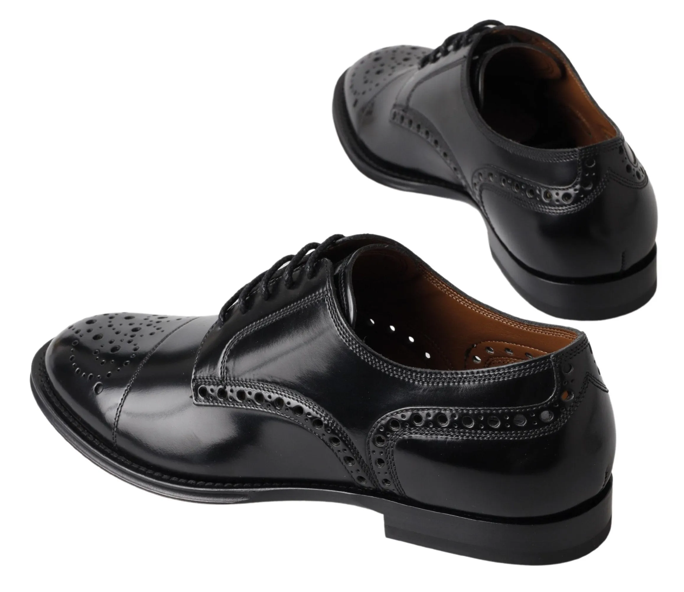 Elegant Black Leather Oxford Wingtip Shoes sold by Louxly product image thumbnail 4