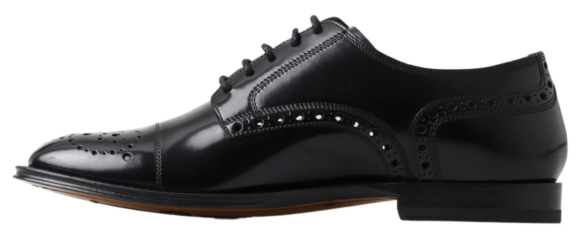 Elegant Black Leather Oxford Wingtip Shoes sold by Louxly product image thumbnail 5