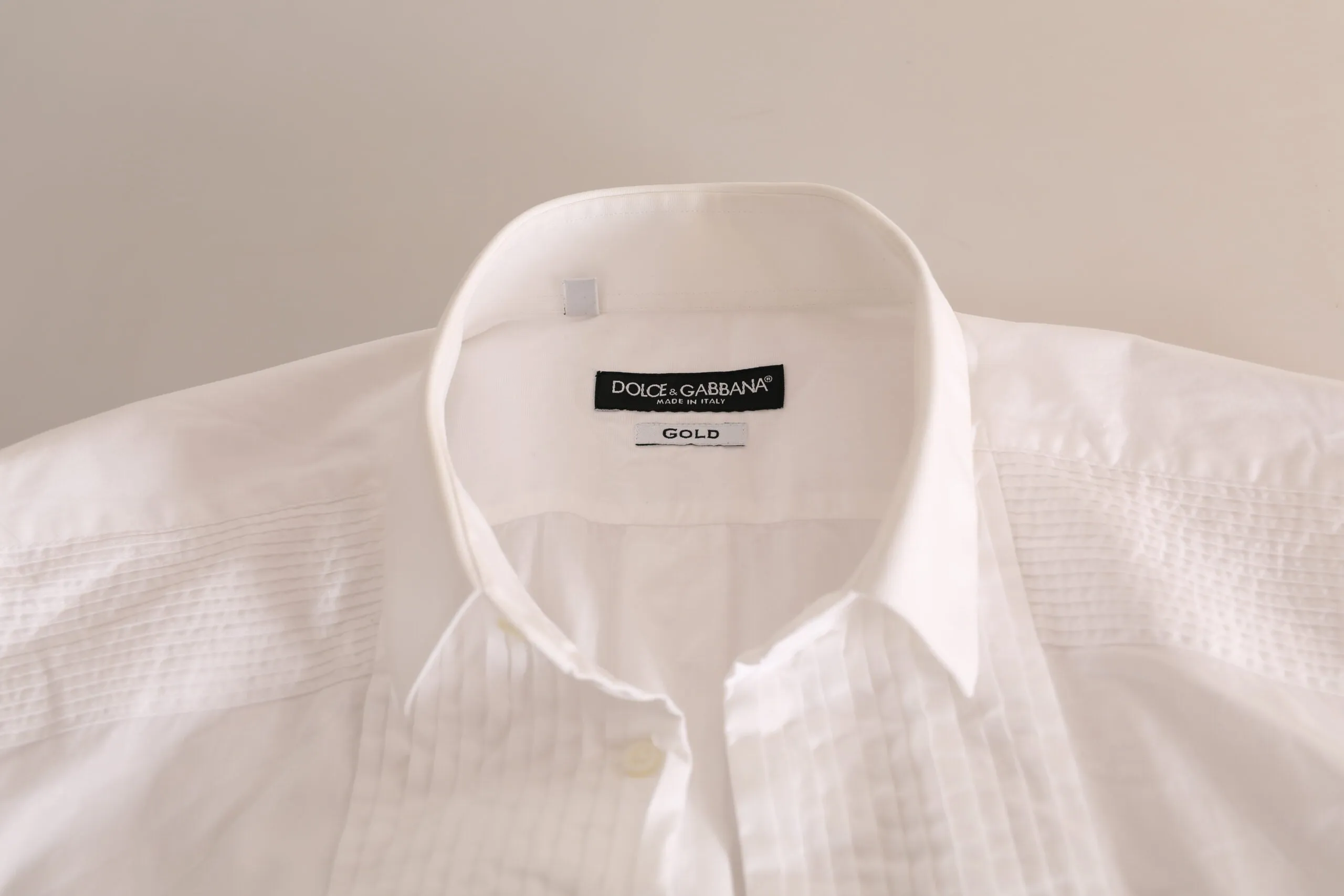 Elegant White Slim Fit Cotton Dress Shirt sold by Louxly product image thumbnail 5