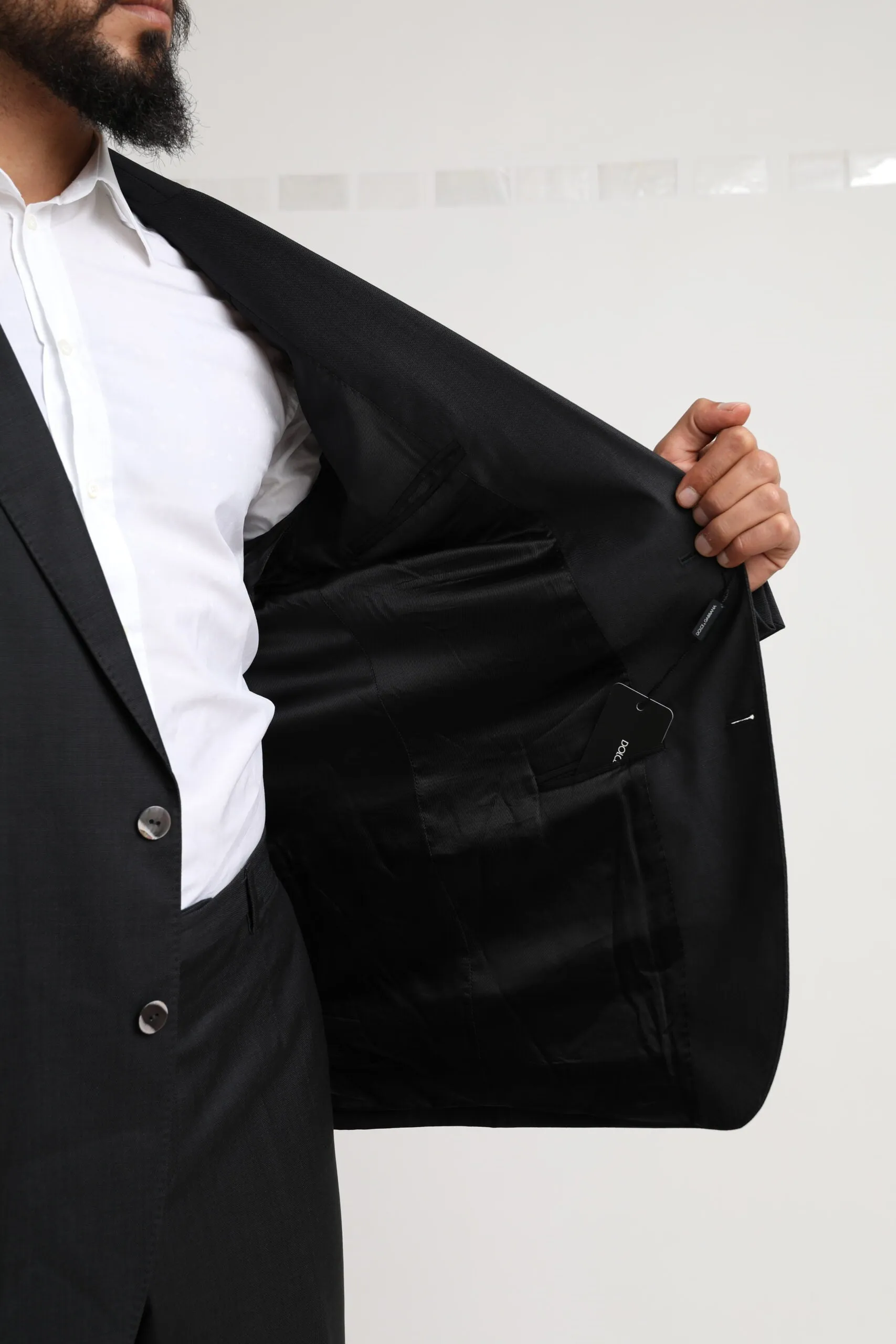 Elegant Black Virgin Wool Martini Suit sold by Louxly product image thumbnail 4