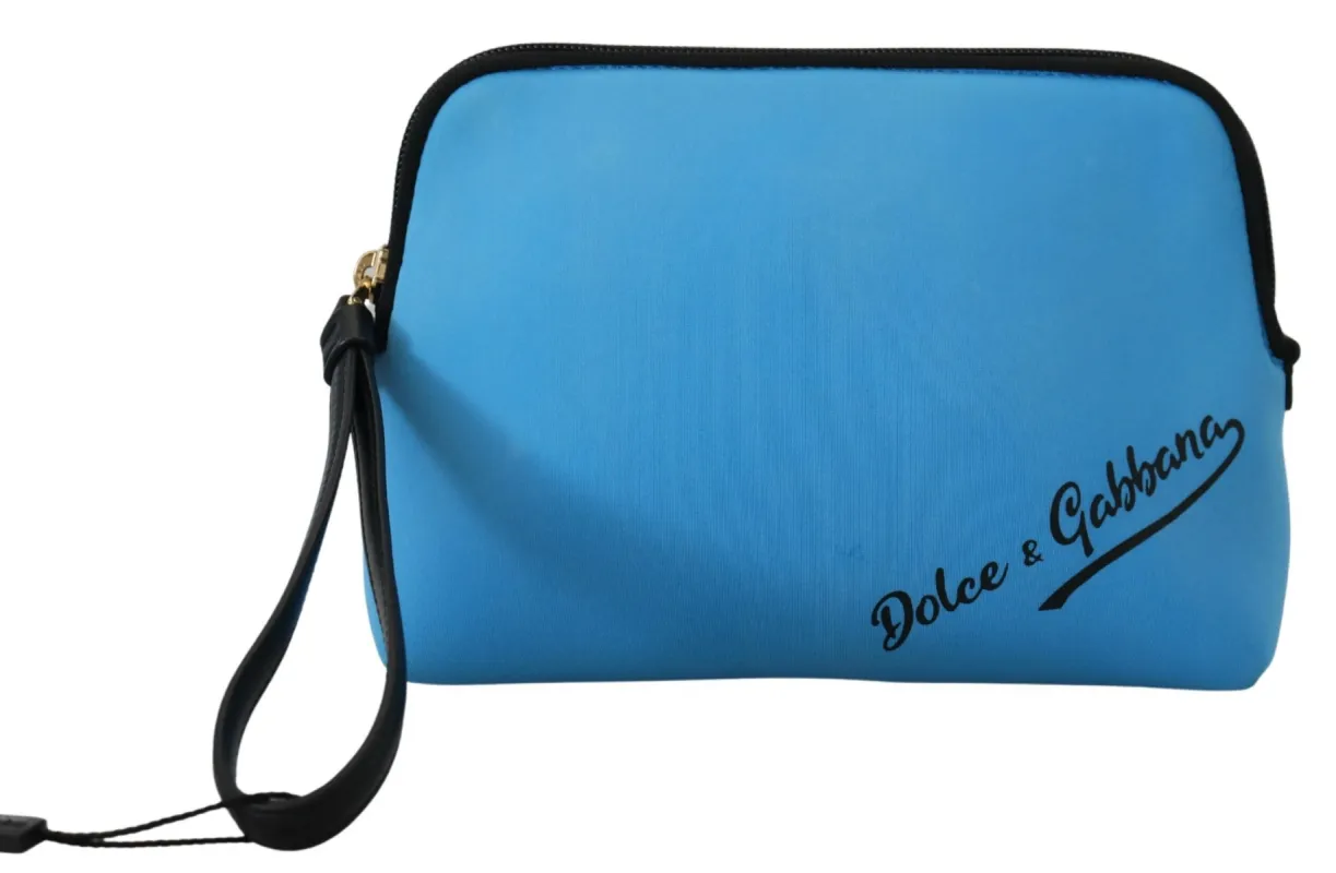 Elegant Blue Polyamide Pouch Bag sold by Louxly