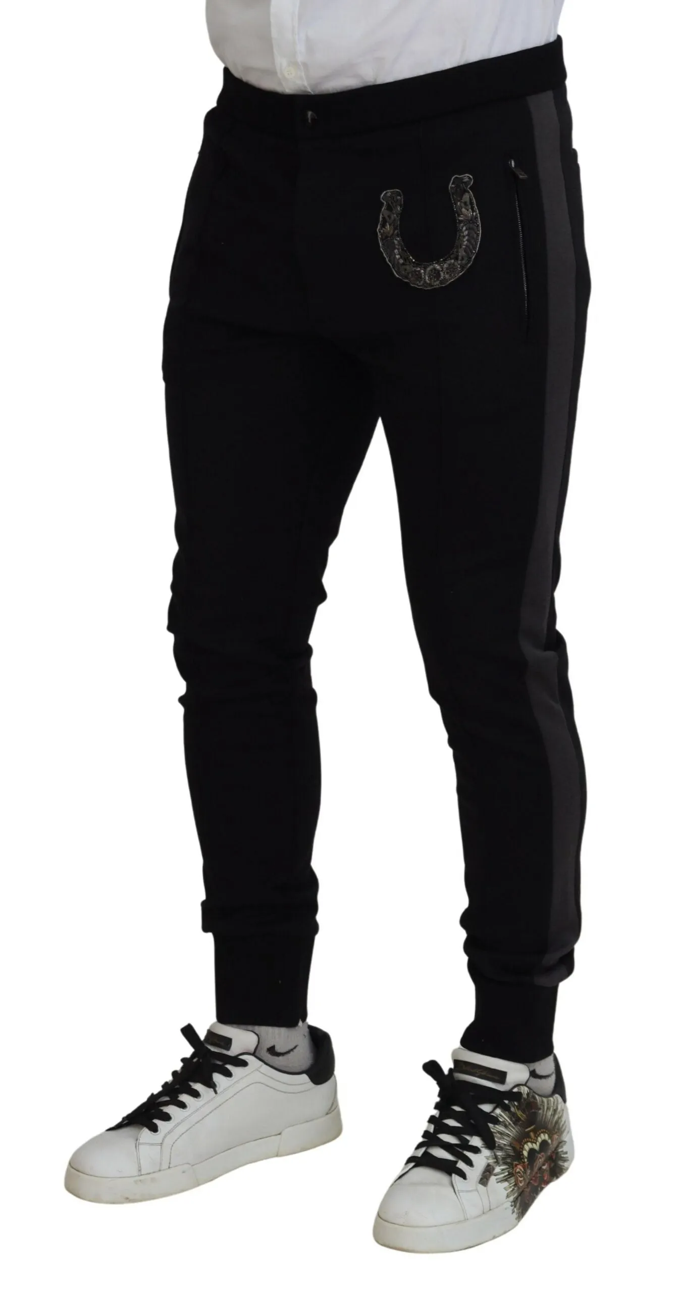Elegant Black Jogger Pants in Luxe Wool Blend sold by Louxly product image thumbnail 2