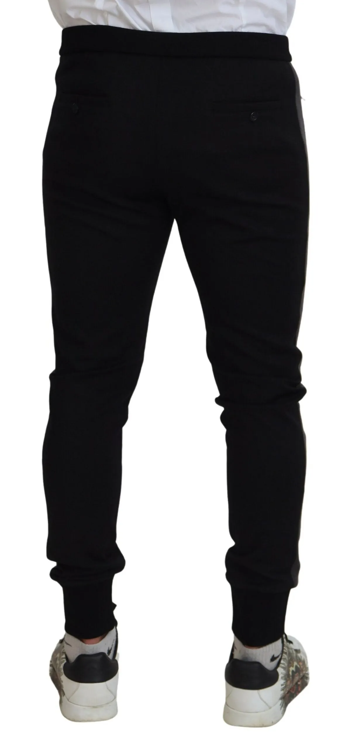 Elegant Black Jogger Pants in Luxe Wool Blend sold by Louxly product image thumbnail 3
