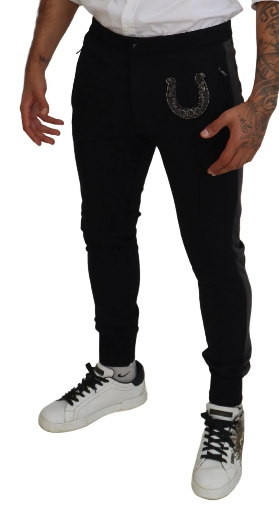 Elegant Black Jogger Pants in Luxe Wool Blend sold by Louxly product image thumbnail 4
