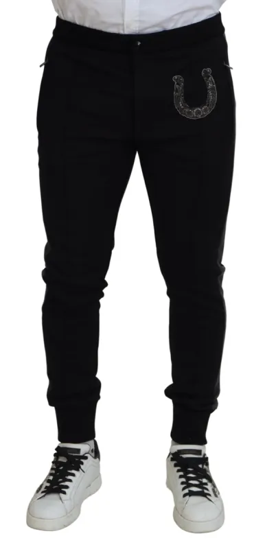 Elegant Black Jogger Pants in Luxe Wool Blend sold by Louxly