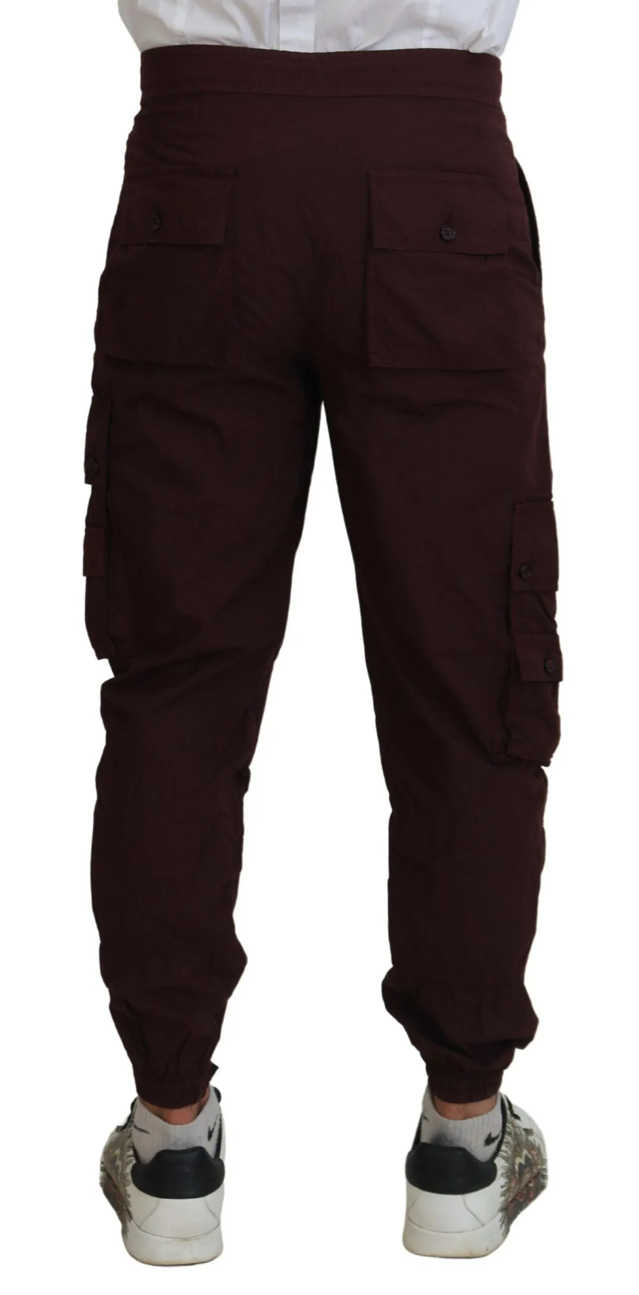 Elegant Burgundy Cotton Jogger Pants sold by Louxly product image thumbnail 3