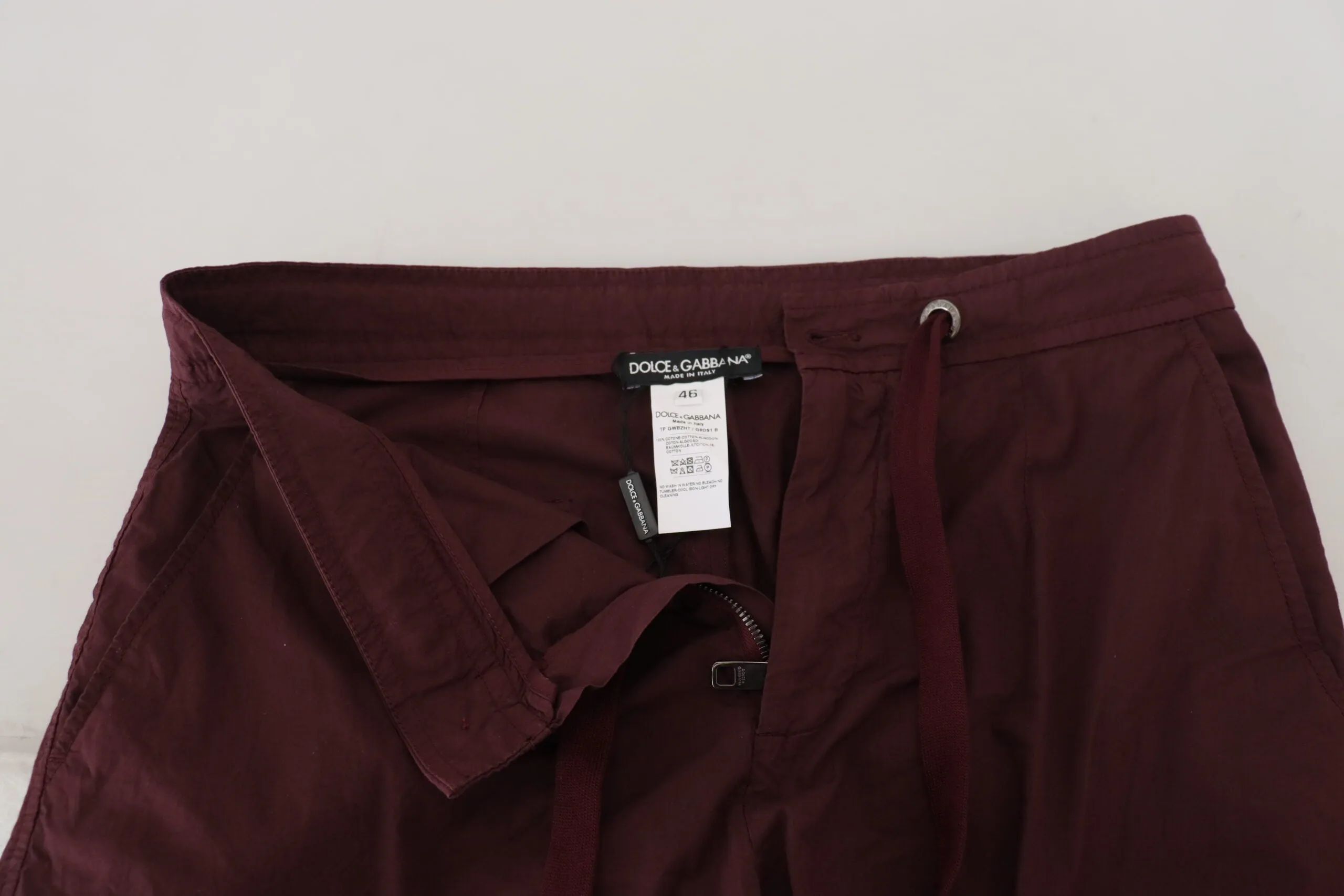 Elegant Burgundy Cotton Jogger Pants sold by Louxly product image thumbnail 5