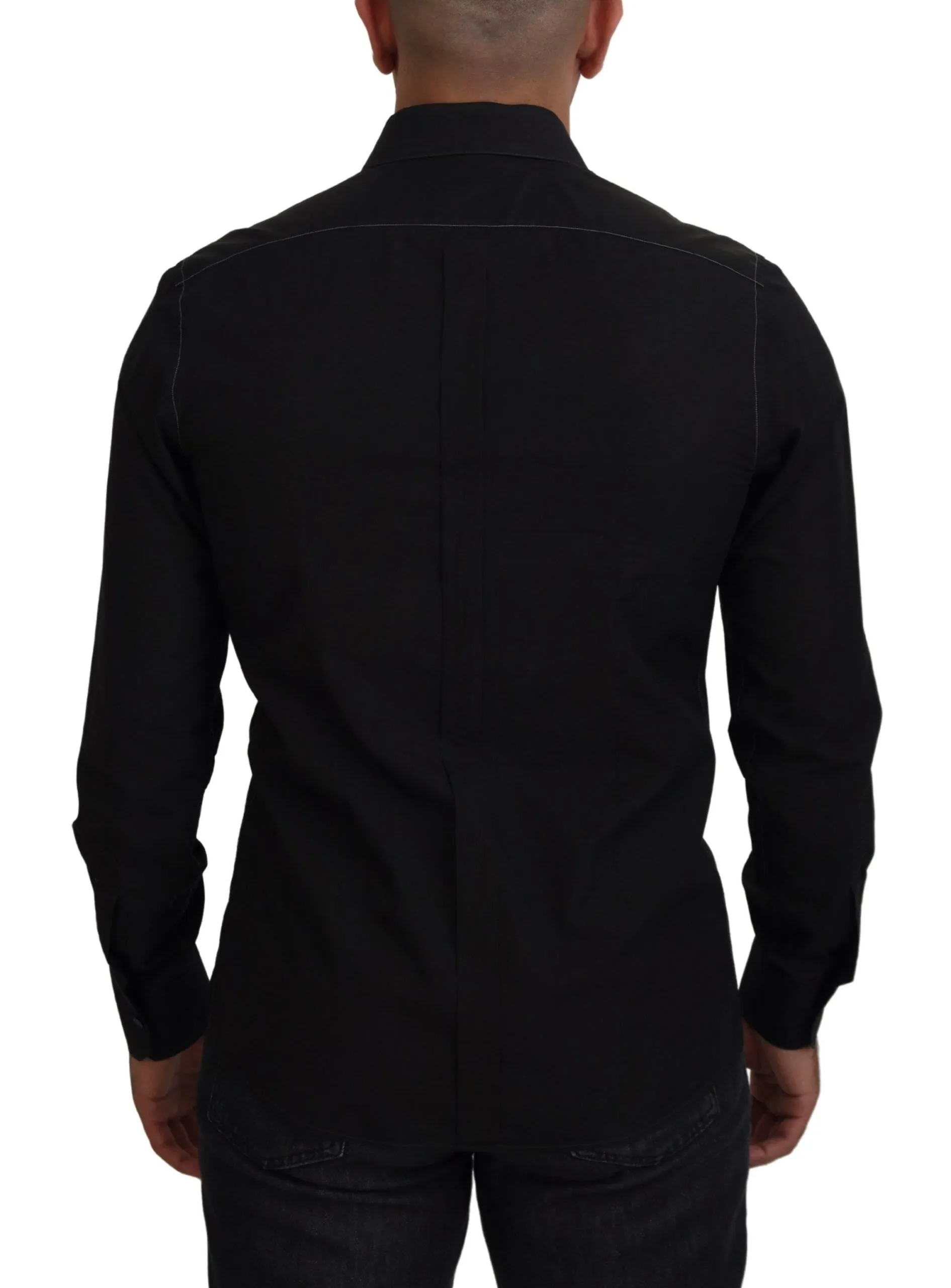 Elegant Black Formal Cotton Shirt sold by Louxly product image thumbnail 3
