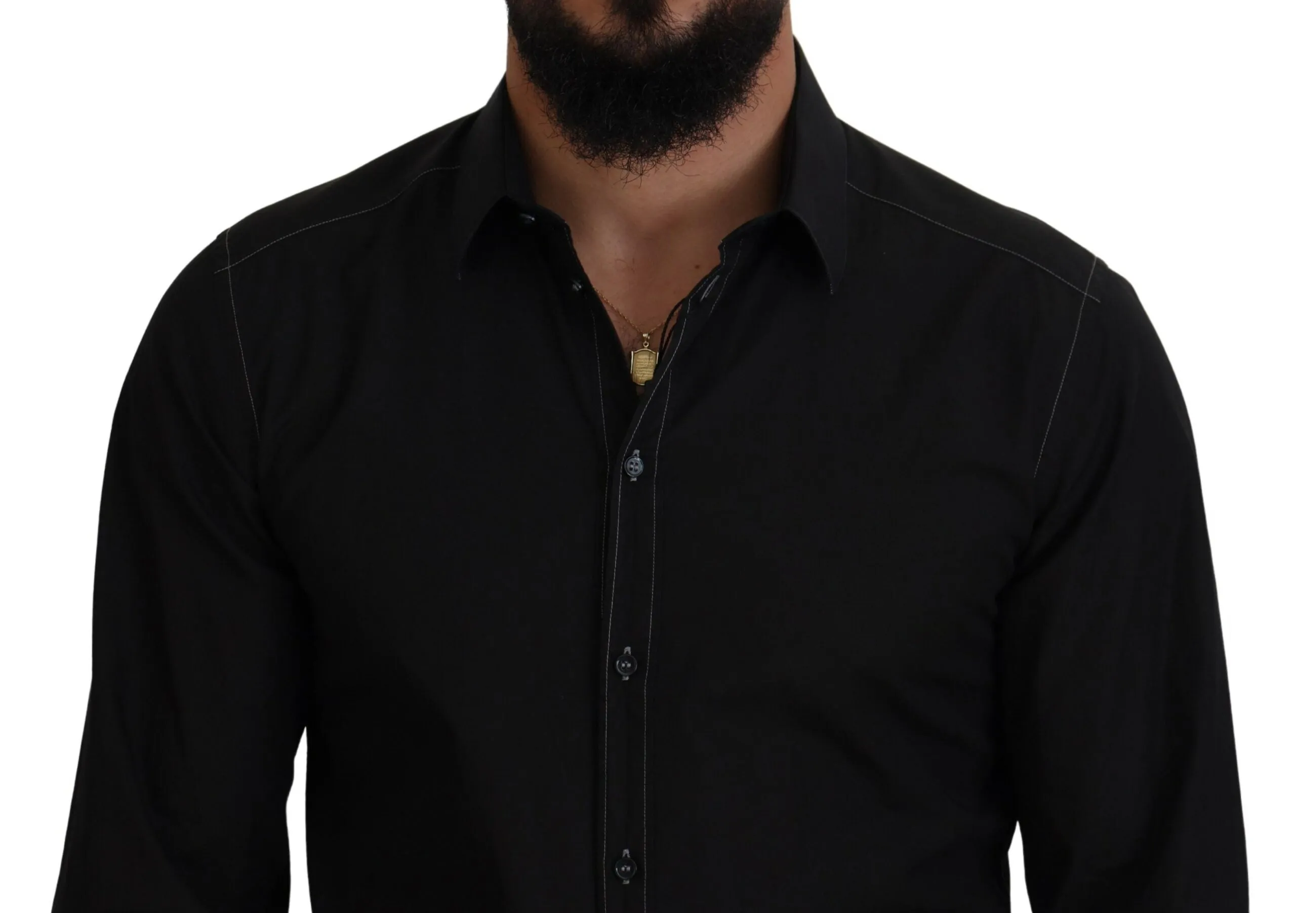 Elegant Black Formal Cotton Shirt sold by Louxly product image thumbnail 4