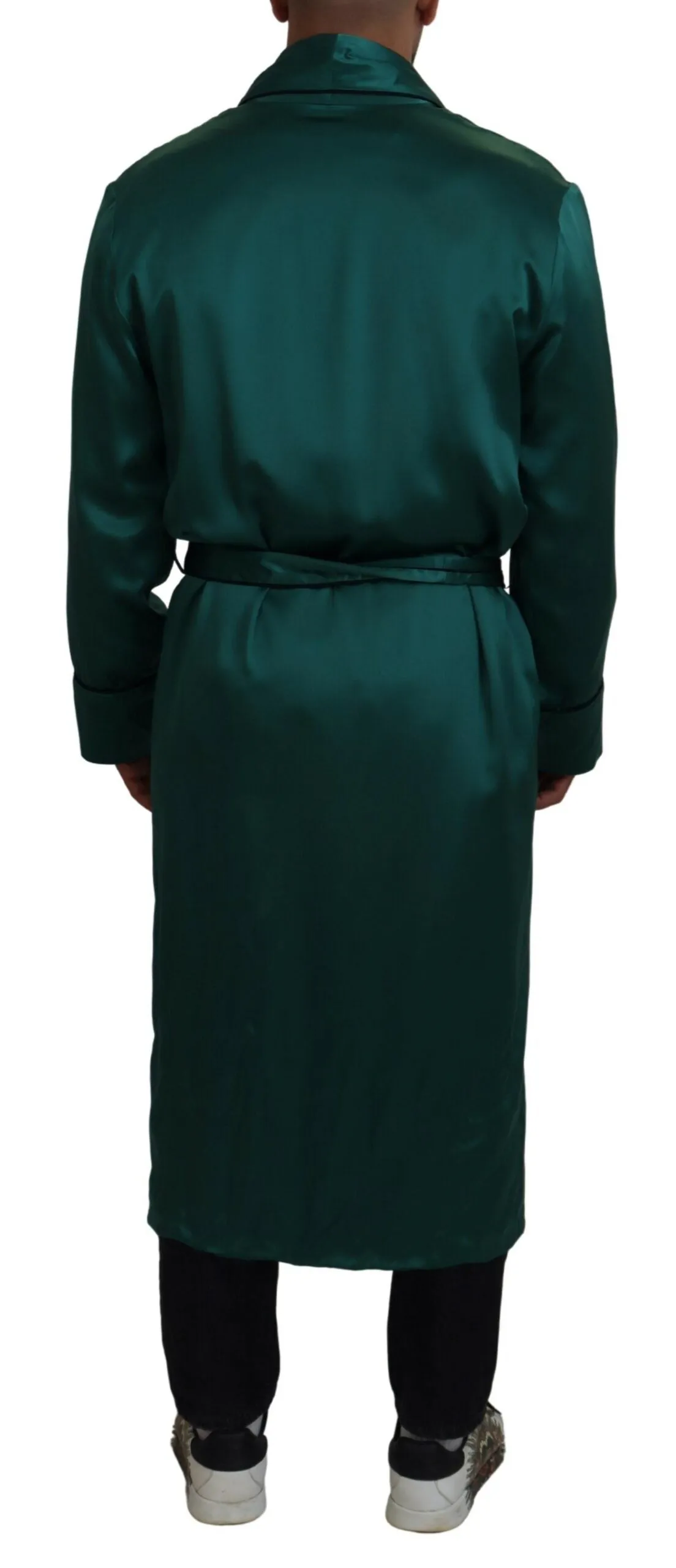 Elegant Silk Robe in Lush Green sold by Louxly product image thumbnail 3