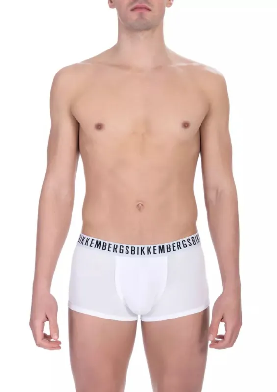 White Cotton Men Underwear Trunk Pack made by Bikkembergs