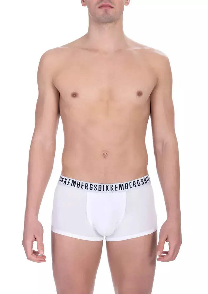 White Cotton Men Underwear Trunk Pack sold by Louxly