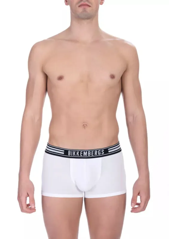 White Cotton Men Underwear Trunk Pack made by Bikkembergs
