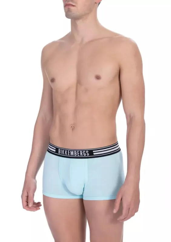 Light Blue Cotton Men Underwear Trunk Pack made by Bikkembergs