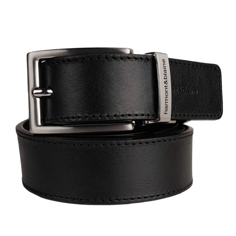 Reversible Black Calfskin Leather Belt sold by Louxly