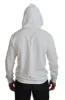 Elegant White Logo Hooded Sweatshirt sold by Louxly